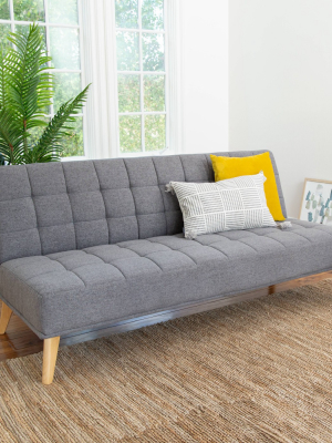 Carlie Mid Century Tufted Fabric Convertible Sofa Futon - Abbyson Living