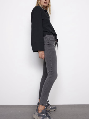 Zw Premium Skinny Jeans In Light Gray