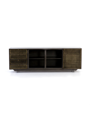 Hendrick Media Console In Perforated Brass