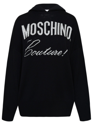 Moschino Logo Intarsia Hooded Jumper