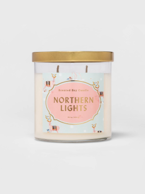 15.1oz Lidded Glass Jar 2-wick Candle Northern Lights - Opalhouse™