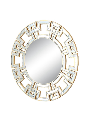 Kaydence Round Decorative Wall Mirror Gold - Abbyson Living