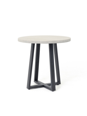 Small Cyrus Round Dining Table In Black & Light Grey