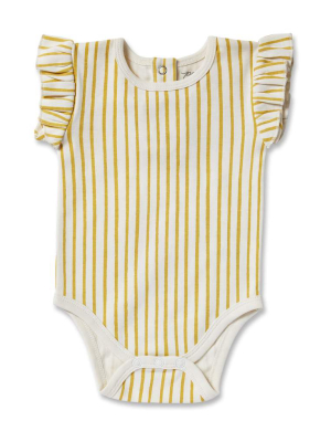 Petit Pehr Stripes Away Onesie - Marigold