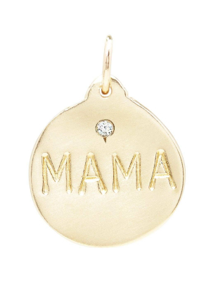 "mama" Disk Charm With Diamond