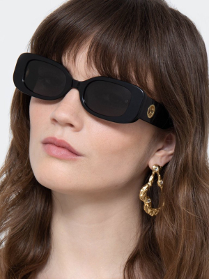 Lola Rectangular Sunglasses In Black