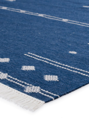 Calli Indoor/outdoor Geometric Blue & White Rug