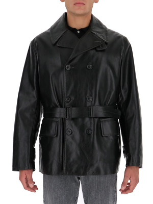 Maison Margiela Double Breasted Leather Jacket