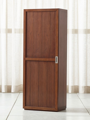 Aspect Walnut Modular Bookcase With Wood Door