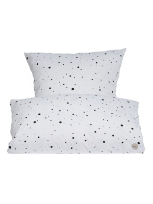 Baby Dot Bedding In White / Black