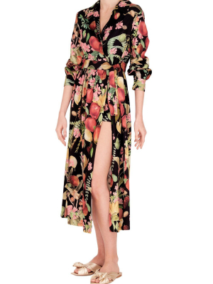 Fruits Exotiques Overlap Long Dress With Shorts