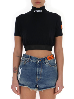 Heron Preston Стиль Turtleneck Cropped Top