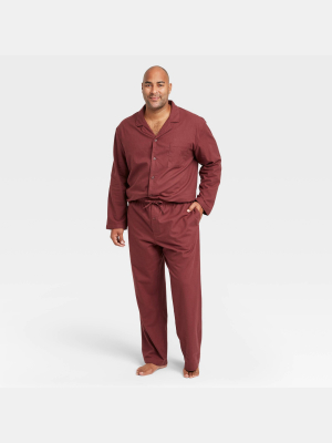 Men's Big & Tall Flannel Pajama Set - Goodfellow & Co™ Burgundy Heather