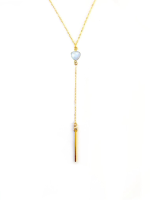 Moonstone Lariat Bar Necklace