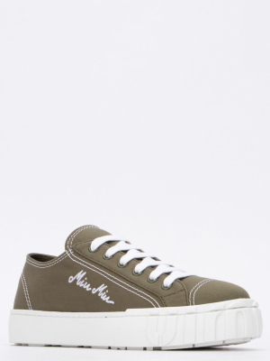 Miu Miu Logo Embroidered Sneakers