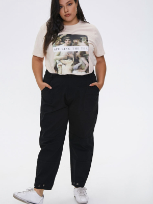 Plus Size High-rise Ankle Pants