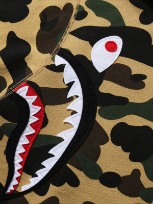 Bape 1st Camo Multi Shark Full Zip Hoodie - Yellow