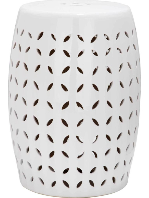 Lattice Petal Garden Stool White