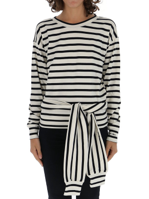 Sonia Rykiel Waist-tied Striped Blouse