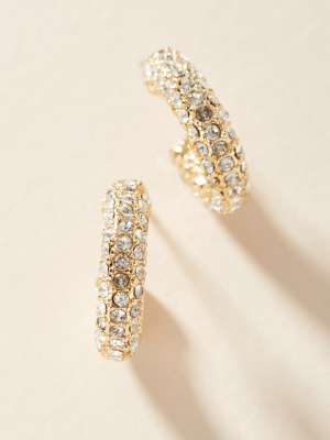 Pave Huggie Hoop Earrings