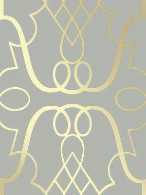 Sample Stradivari Wallpaper In Gold From The Lombardia Collection By Nina Campbell