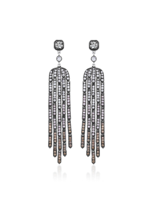 Fringe Ombré Diamond 18k White Gold Earrings
