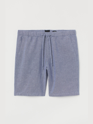 Relaxed Fit Linen-blend Shorts