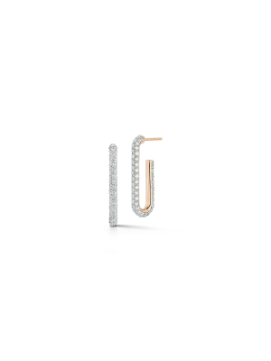 Saxon 18k Gold Elongated Single Diamond Chain Link Earring