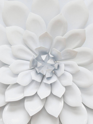 19.88" X 19.88" Layered Flower Wall Decor White - Stratton Home Décor