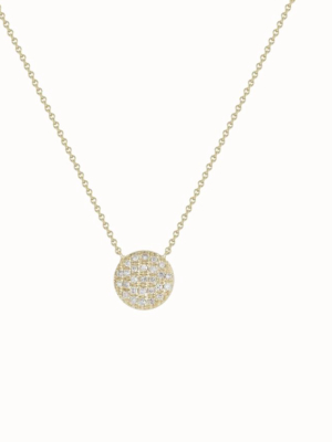 Lauren Joy Medium Disc Necklace In Yellow Gold