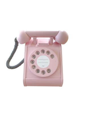 Kiko + Gg Retro Wooden Telephone In Pink