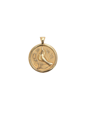 Peace Jw Small Pendant Coin In Solid Gold