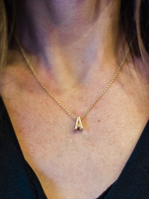 Gold Initial Necklace | White And Gold Chain