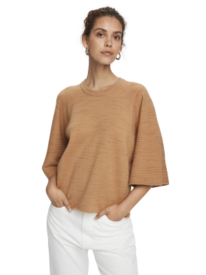 Cotton-blend ¾ Sleeve Knitted Pullover