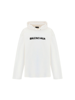 Balenciaga Blurry Logo Print Hoodie