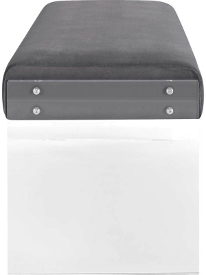 Rome Velvet Bench Gray