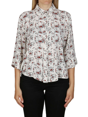 Ganni Printed Crepe Blouse