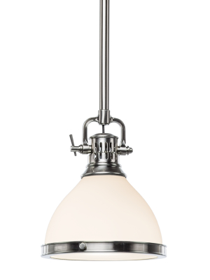 Hudson Valley Lighting Randolph Pendant - Satin Nickel & Opal Glossy