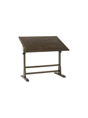 Studio Designs 13314 42 X 30 Inch Artist Art Craft Drafting Drawing Studio Board Desk Table With Adjustable Tilting Top, Distressed Black Vintage Wood