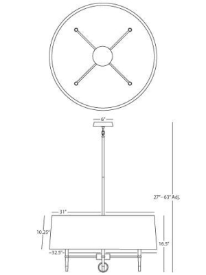 Ventana Single Shade Chandelier In Various Finishes