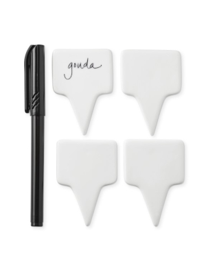 Cheese Markers With Pen, Set Of 4