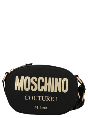 Moschino Logo Plaque Zipped Crossbody Bag