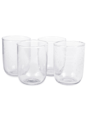 Clear Seeded Glass Tumblers - Set Of 4
