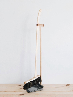 Standing Broom And Metal Dustpan Set