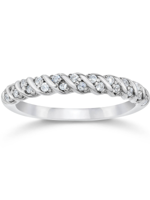 Pompeii3 1/3ct Diamond Braided Wedding Ring 10k White Gold