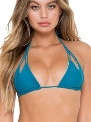 Luli Fama Cosita Buena Knotted Triangle Bikini Top In Exuma