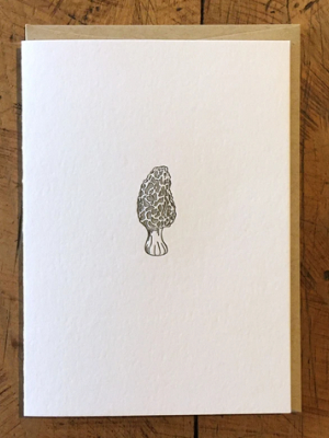 Morel Mushroom Letterpress Card - Gb2