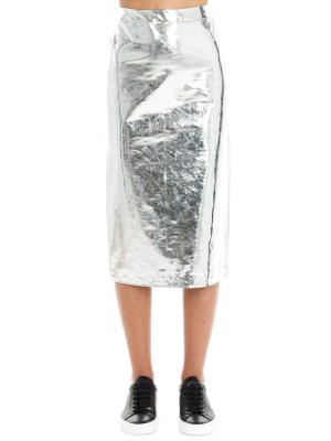 Mcq Alexander Mcqueen Mirror Kick Back Skirt