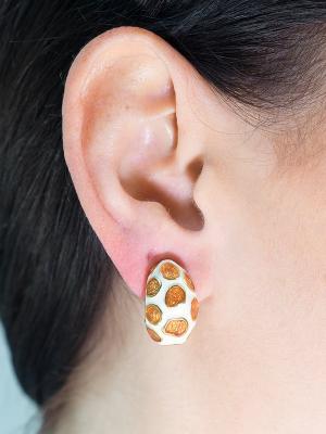 Giraffe Print Pierced Or Clip Earrings