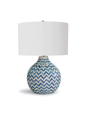 Chevron Bone Table Lamp (indigo)